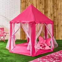 OHS Kids Garden Gazebo with Curtains Outdoor Playhouse Tent Canopy in Bright Pink
