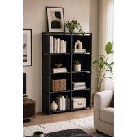ExtraStar Modern Freestanding Multi Level Storage Shelf in Black