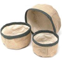 KDMD Set of 3 Natural Jute Baskets in Charcoal