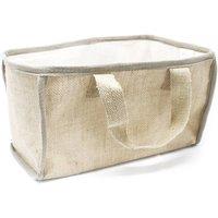 KDMD Large Jute & Cotton Shopping Basket - Stackable & Customizable in Natural