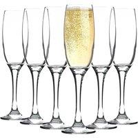 Havendro 6x Classic Champagne Flutes Modern Stemware Glasses 220ml Clear