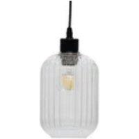 Havendro Modern Ribbed Glass Easy Fit Pendant Shade Ceiling Lightshade in Clear