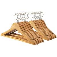 Havendro 20x Brown Wooden Kid's Hangers Children Coat & Trouser Bar