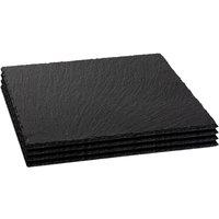 Havendro 4x Square Slate Serving Platters 33cm Black Dining Table Setting