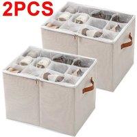 KORVIXA Under Bed Shoe Storage Organiser in Beige | Size: 900mm