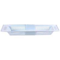 Kelvenix Plastic Bath Caddy Storage Basket Bathroom Organizer Shelf in White