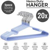PAWNORA Strong Metal Hangers Light Blue 20 x Hangers