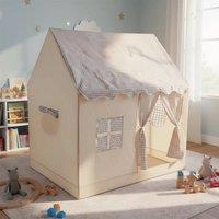 NESTLUNE Kids Play Tent Indoor Outdoor Kids Playhouse in Beige | Size: 100 cm x 100 cm