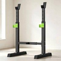 EONLION Adjust Barbell Rack Horizontal Stand Pair Weight in Black | Size: 0-12 m
