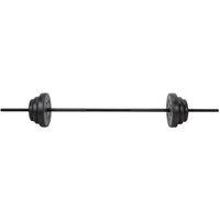 FLAVORA Vinyl Barbell Dumbbell Weight Set in Black | Size: 0-12 m