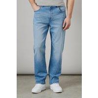 Burton Men's Light Wash Stretch Straight Fit Jeans in Light Blue | Size: 30S