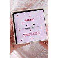 Mia Gioielli Women's Bestie Gift Sterling Silver Heart Bracelet | Size: 18.5 cm