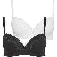 Long Tall Sally Women's Tall 2 Pack T-Shirt Bras in Black | Size: 32DD