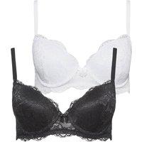 Long Tall Sally Women's Tall 2 Pack Lace T-Shirt Bras in Black | Size: 32D