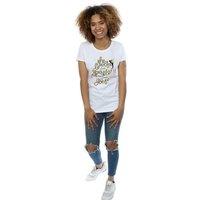 Disney Women's Tinkerbell Stars Cotton T-Shirt in White | Size: Large