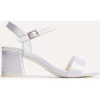 Linzi Women's Cherish Bridal Ivory Satin Heeled Sandals in White | Size: 8-Standard Fit
