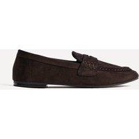 Linzi Women's Edition Brown Faux Suede Penny Loafers | Size: 3-Standard Fit