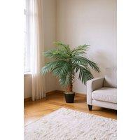 1m Realistic Faux Palm Tree in Black Plastic Pot Home Office Decor in Green