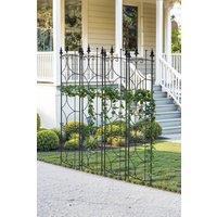 Garden Sanctuary 2 Pack of Metal Garden Trellis Potted Climbing Plants Rack in Black