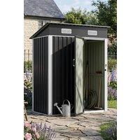 Garden Sanctuary 5 x 3FT Metal Garden Storage Shed with Lockable Door in Black