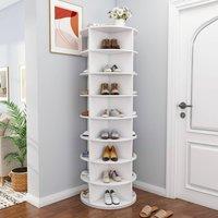 Rolipo 8-Tier Rotating Shoe Rack Tower White 360 Revolving Organizer