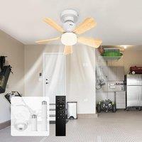 Garwarm Ceiling Fan with Light Dimmable in White