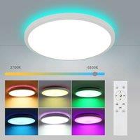 Pheashine LED Ceiling Light with Remote, 24W, 28cm, 3-Color Dimmable, White