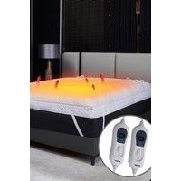 Ezysleep 4 Inch Extra Thick Heated Mattress Topper in White | Size: King