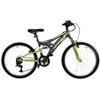 Dallingridge Crossbow Junior Full Suspension Mountain Bike 24 Wheel - Graphite/Lime in Grey