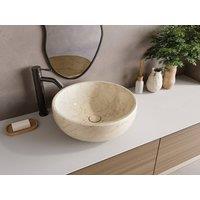 Vente-unique Marble Countertop Basin - Cream - D40 Cm - LAVINO