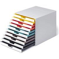 Durable Varicolor Mix Desktop Organiser 10 Drawer Colour Coded Storage - A4+ | Size: Small