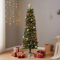 STILVORA Artificial Christmas Tree with Plastic Stand in Green