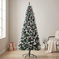 STILVORA Christmas Tree 180 cm with Berries & Cones in Green