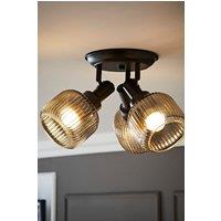 ValueLights Calpe 3 Way Glass Shade Adjustable Spotlight Ceiling Light in Black