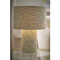 ValueLights Ash Natural Full Boucle Fabric Table Lamp in Light Grey
