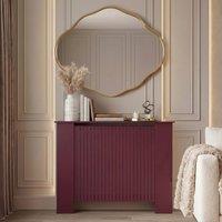 OHS Ribbed Medium Radiator Cover Slatted Engineered Wood in Dark Red