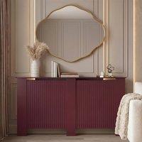 OHS Ribbed Large Radiator Cover Slatted Engineered Wood in Dark Red