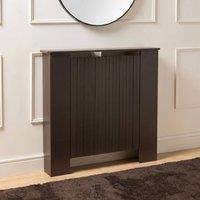OHS Ribbed Small Radiator Cover Slatted Engineered Wood in Chocolate