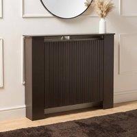 OHS Ribbed Medium Radiator Cover Slatted Engineered Wood in Chocolate