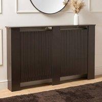 OHS Ribbed Large Radiator Cover Slatted Engineered Wood in Chocolate