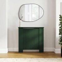 OHS Ribbed Small Radiator Cover Slatted Engineered Wood in Dark Green