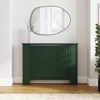 OHS Ribbed Medium Radiator Cover Slatted Engineered Wood in Dark Green