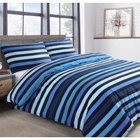 Velosso Kenzy Twin Pack Duvet Cover & Pillowcase Set - Printed Cotton Rich in Blue | Size: King