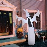 HOMCOM 1.8M Inflatable Halloween Party Decoration Ghost Light Up LED with Fan in White