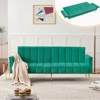 Matteo Modern Adjustable Velvet Sofa Bed with Multi-Position Backrest in Green