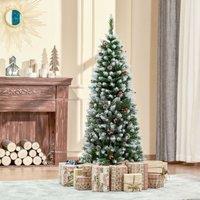 HOMCOM 5FT Artificial Christmas Tree Xmas Pencil Decoration Pinecone in Green
