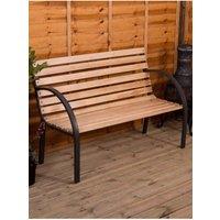 Home Discount Garden Vida Slatted Garden Bench 3-Seater Patio Outdoor Garden Furniture in Brown