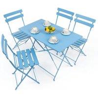 Harbour Housewares 5 Piece Sussex Folding Patio Bistro Set in Blue