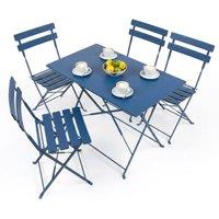 Harbour Housewares 5 Piece Sussex Folding Patio Bistro Set in Navy