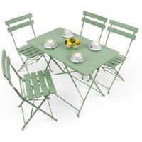 Harbour Housewares 5 Piece Sussex Folding Patio Bistro Set in Green